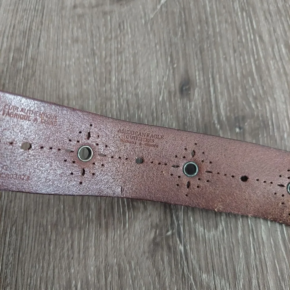 American Eagle Outfitters Brown Perforated Grommet Belt Small